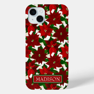 Red Poinsettia Christmas iPhone 15 Mini Case
