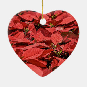 Red Poinsettia Christmas Ceramic Tree Decoration