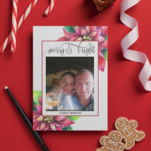 Red Poinsettia Christmas Holiday Card