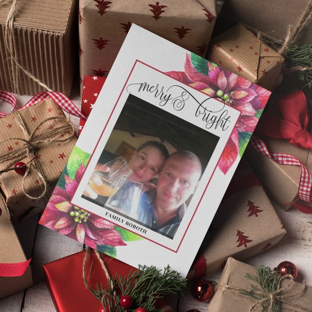 Red Poinsettia Christmas Holiday Postcard (Creator Uploaded)