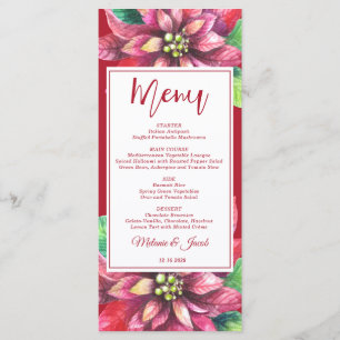 Red Poinsettia Christmas Wedding Menu