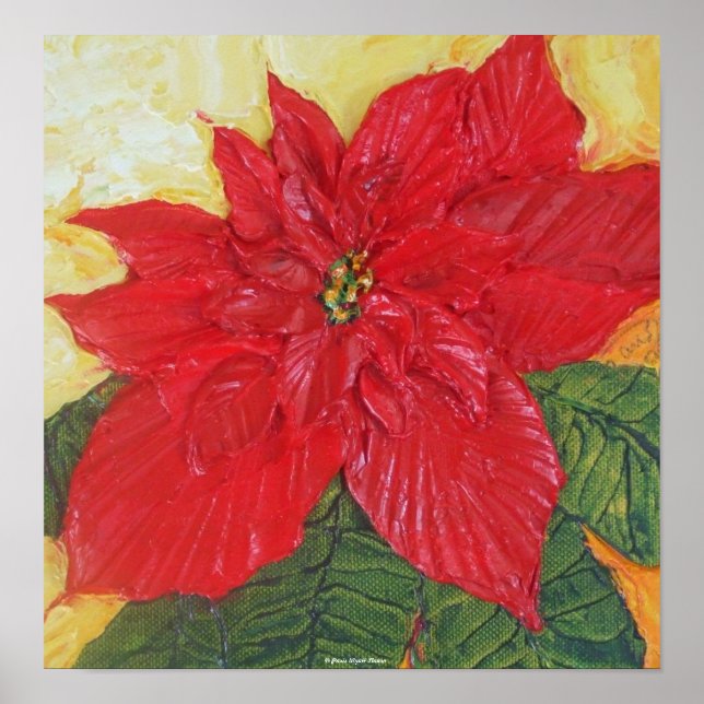 Red Poinsettia Fine Art Poster (Front)