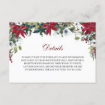 Red Poinsettia Floral  Wedding Reception Details Enclosure Card<br><div class="desc">Red Poinsettia Floral Wedding Reception Details Enclosure Card. For further customisation, please click the "customise further" link and use our design tool to modify this template. If you prefer Thicker papers / Matte Finish, you may consider to choose the Matte Paper Type. If you need help or matching items, please...</div>