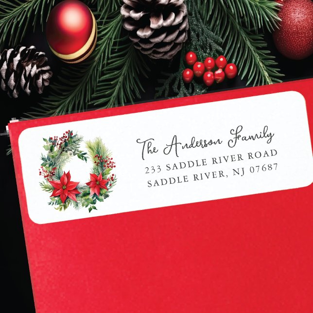 Red Poinsettia Flower Wreath (Creator Uploaded)