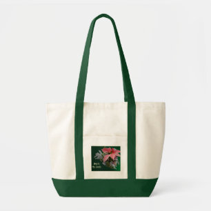 Red Poinsettia Joy to the World Tote Bag