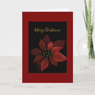 Red Poinsettia Merry Christmas Card