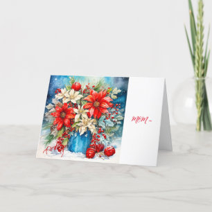 RED POINSETTIA - MOM CHRISTMAS CARD