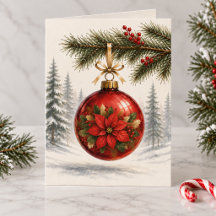 Red Poinsettia Ornament Personalised