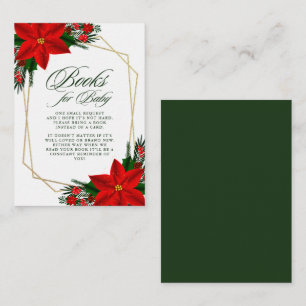 Red Poinsettia Pine Greenery Books For Baby Enclosure Card