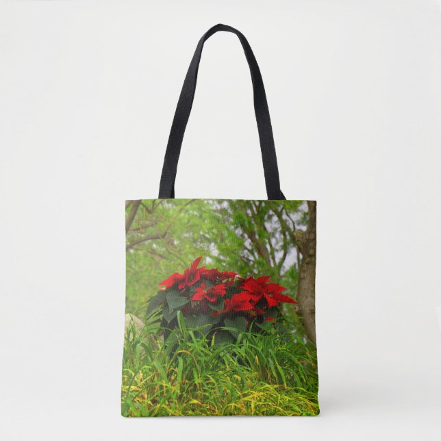 Red Poinsettia Tote Bag (Front)