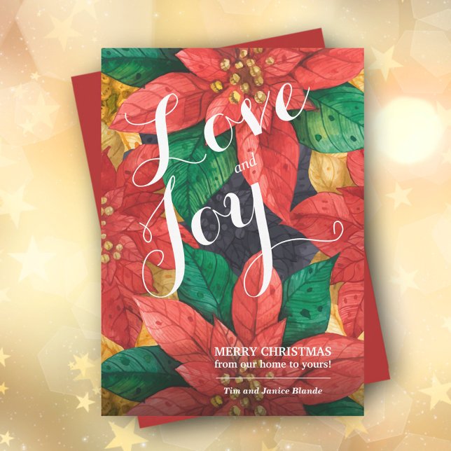 Red Poinsettias Christmas Non-Photo Holiday Card (Creator Uploaded)