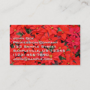 Red Poinsettias I Christmas Holiday Floral Photo Business Card