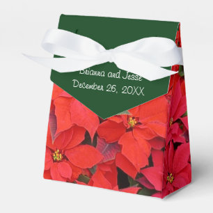 Red Poinsettias I Christmas Holiday Floral Photo Favour Box