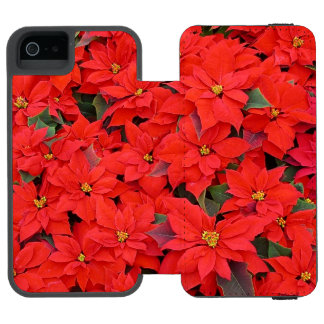 Red Poinsettias I Christmas Holiday Floral Photo Incipio Watson™ iPhone 5 Wallet Case