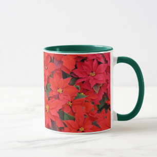 Red Poinsettias I Christmas Holiday Floral Photo Mug