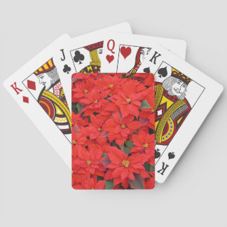 Red Poinsettias I Christmas Holiday Floral Photo Playing Cards