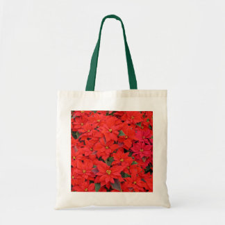 Red Poinsettias I Christmas Holiday Floral Photo Tote Bag