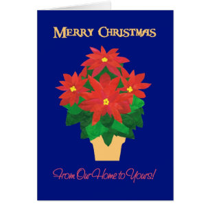 Red Poinsettias Merry Christmas Our Home to Yours