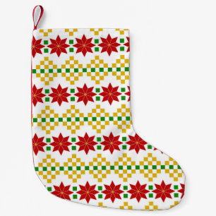 Red Poinsettias Pattern Small Christmas Stocking