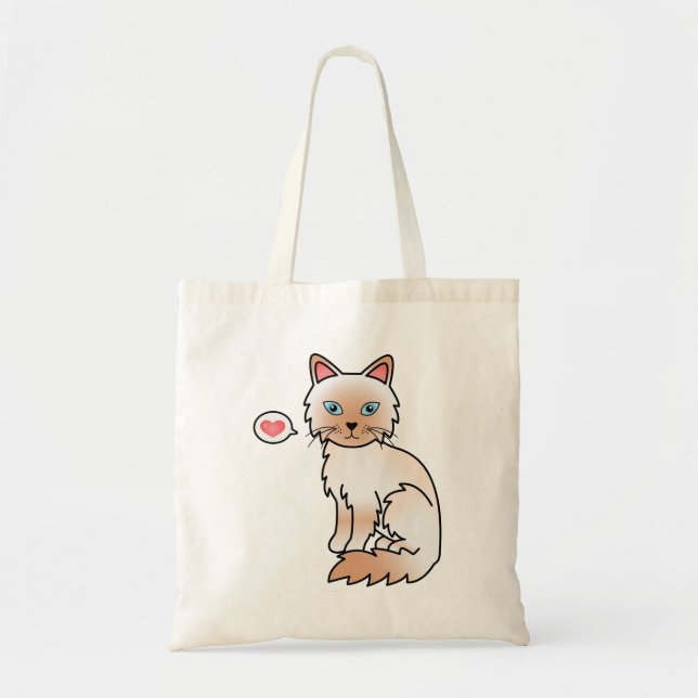 Red Point Birman / Ragdoll Cat Love Tote Bag (Front)