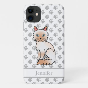 Red Point Birman / Ragdoll Cute Cat & Name Case-Mate iPhone Case