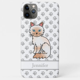 Red Point Birman / Ragdoll Cute Cat & Name Case-Mate iPhone Case