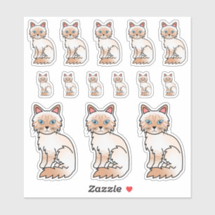 Red Point Tabby Birman / Ragdoll Cartoon Cats