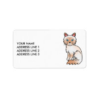 Red Point Tabby Birman/Ragdoll Cat & Custom Text