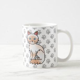 Red Point Tabby Birman / Ragdoll Cute Cat & Paws Coffee Mug