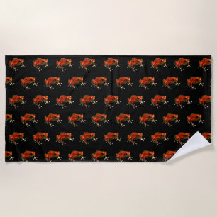 Red Poison Dart Frog Beach Towel