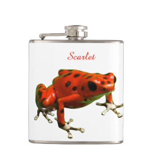 Red Poison Dart Frog Hip Flask