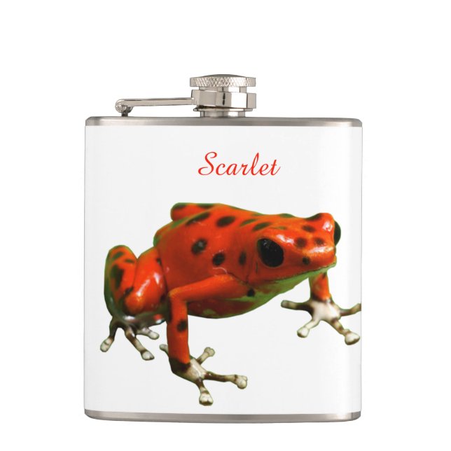 Red Poison Dart Frog Hip Flask (Front)