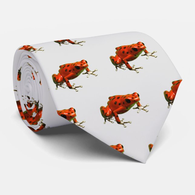 Red Poison Dart Frog Neck Tie (Rolled)
