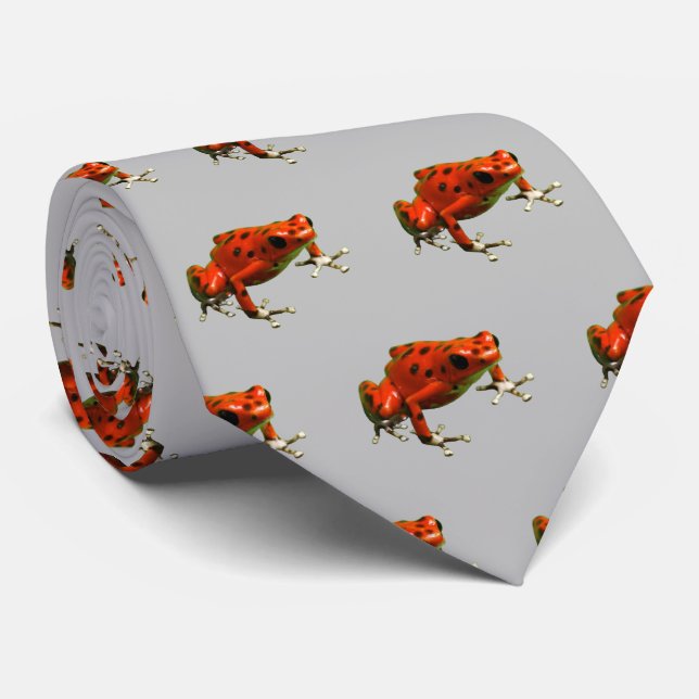 Red Poison Dart Frog Neck Tie (Rolled)