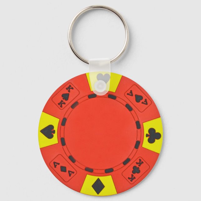 Red Poker Chip Key Ring (Front)