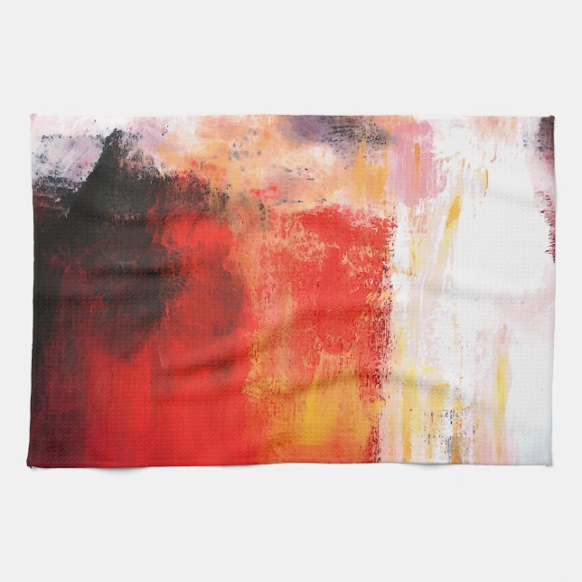 Red Polar - Abstract Art Tea Towel (Horizontal)