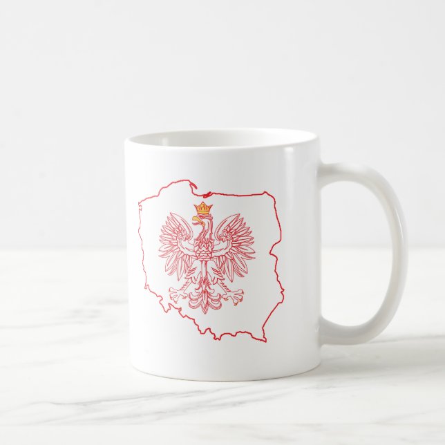 Red Polish Map With Eagle Coffee Mug (Right)