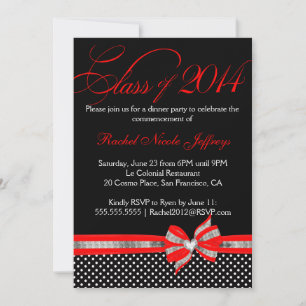 Red Polka Dot 2014 Graduation Invitation