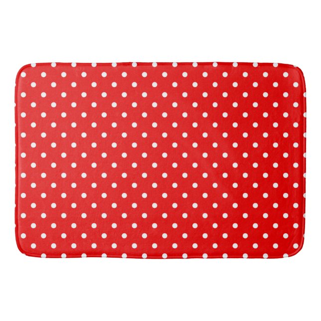 Red polka dot bath mat (Front)