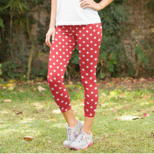 Red Polka Dot Capri Leggings