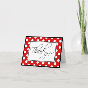 Red Polka Dot Custom Thank You Card