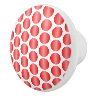 Red Polka Dot Design Ceramic Knob