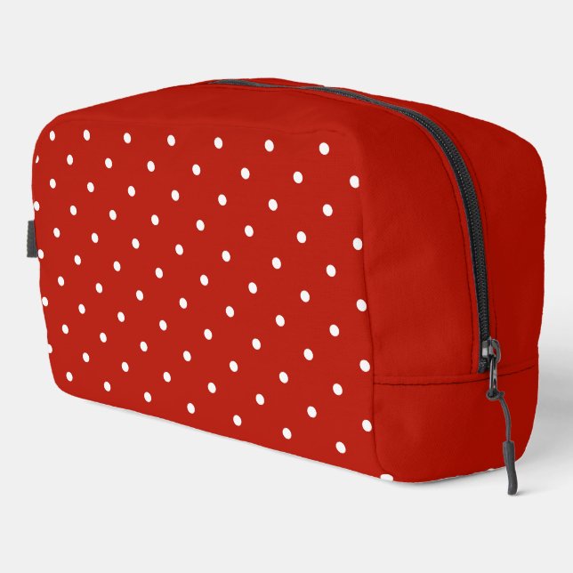 Red polka dot dopp kit (Right Corner)