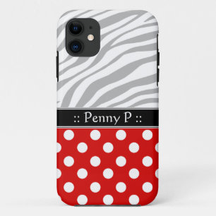 Red Polka Dot Faded Zebra Print iPhone 5 Case