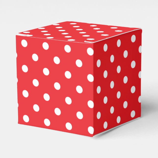 Red polka dot favour box (Front Side)