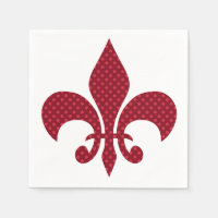 Red Polka Dot Fleur de Lis
