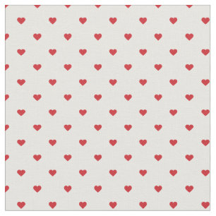 Red Polka Dot Hearts Fabric