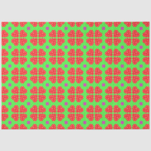 Red Polka Dot Hearts Floral Pattern Decoupage Tissue Paper
