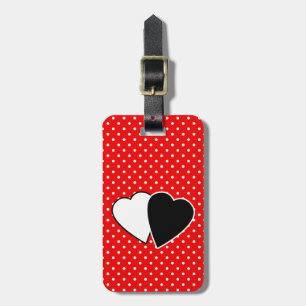 Red polka dot luggage tag