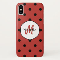 Red Polka Dot Monogram